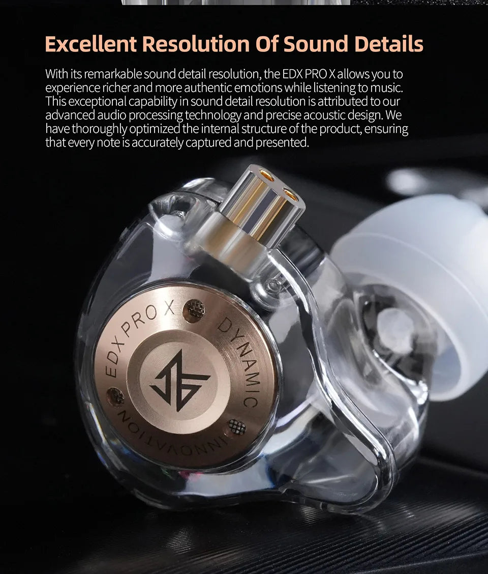 KZ EDX PRO X In Ear Dynamic Drive Earphone HIFI Bass Music Earbud Sport Noise Cancelling Headset ZSN ZST  ZS10 pro x  C12 CRA - Universal Market