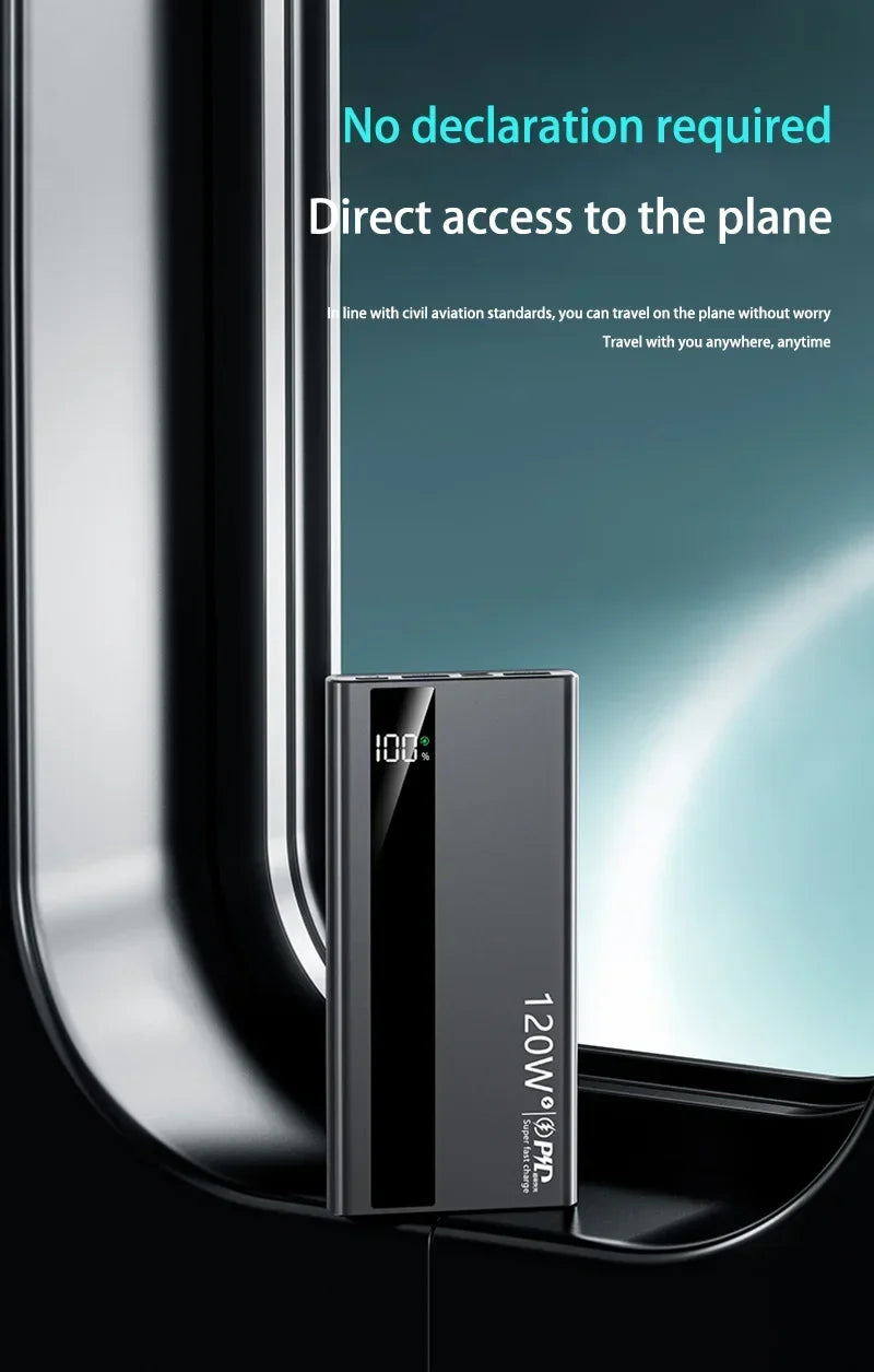 Xiaomi 200000mAh Power Bank 120W Super Fast Charge External Battery High Capacity Digital Display Charger For Iphone 16 Samsung