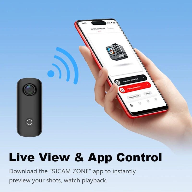 SJCAM C100 / C100Plus Mini Thumb Camera 1080P30FPS / 4K30FPS H.265 12MP 2.4G WiFi 30M Waterproof Case Action Sport DV Camcorder
