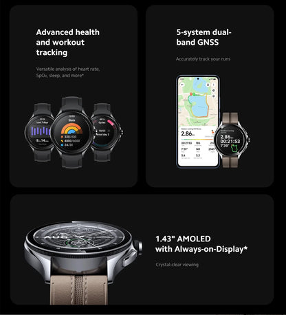 Global Version Xiaomi Watch 2 Pro 1.43" AMOLED Display 150+ Sports Modes Snapdragon W5+ Gen 1 Magnetic Charge Mi Smart Watch
