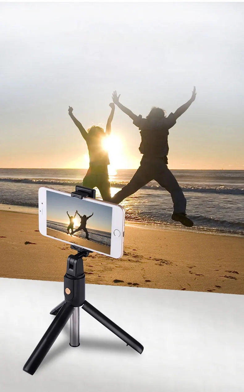 Portable 3 In 1 Mini Wireless Bluetooth Selfie Stick Foldable Tripods For Phone Cell Phone Extendable Tripods For iPhone Xiaomi - Universal Market