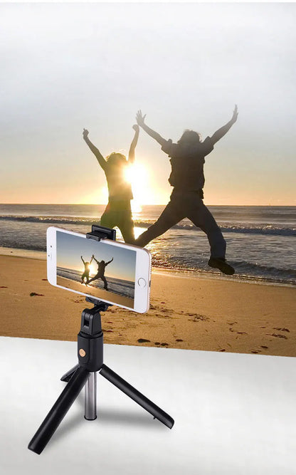 Portable 3 In 1 Mini Wireless Bluetooth Selfie Stick Foldable Tripods For Phone Cell Phone Extendable Tripods For iPhone Xiaomi - Universal Market
