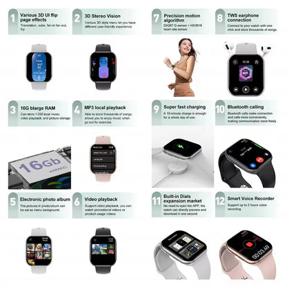 2025 New Series 10 For Apple Watch 10 SmartWatch 16G Memory Music Video NFC Bluetooth Call Waterproof Smartwatch For Android IOS