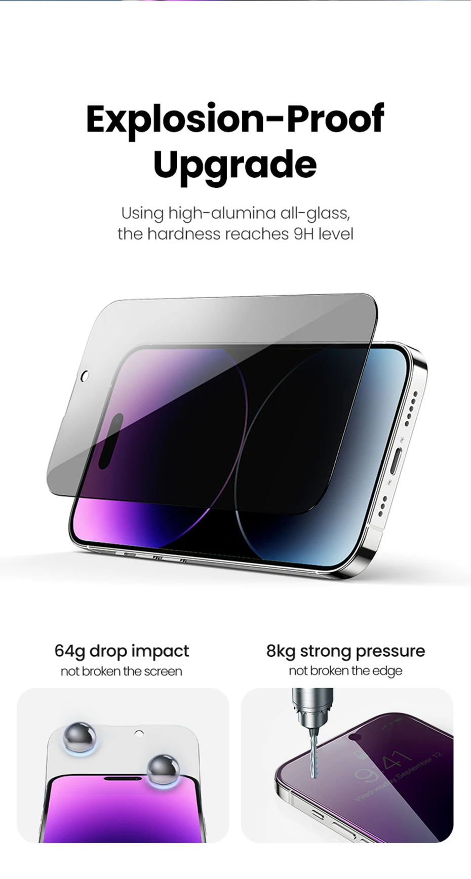 UGREEN 2PCS Privacy Screen Protector For iPhone 15 14 13 Pro Max Anti-Spy Tempered Glass For iPhone 14 Plus Screen Protectors