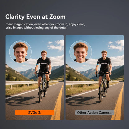 SVBONY SVGo3 Action Camera 4K30 Waterproof Dual LCD Screens Sports Camera with Quick Release Mount for Surfing Cycling Vlog