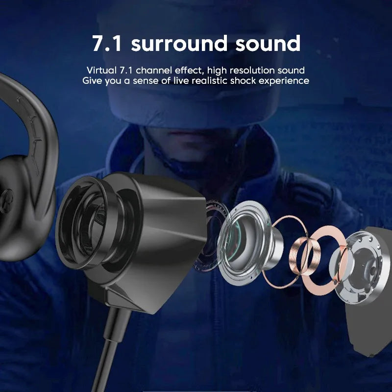 OLAF 3.5mm Wired Headphones Gaming Headset Bass Stereo Gamer Earphones Noise Cancelling Earbuds With Dual Mic In-ear Handfree - Universal Market