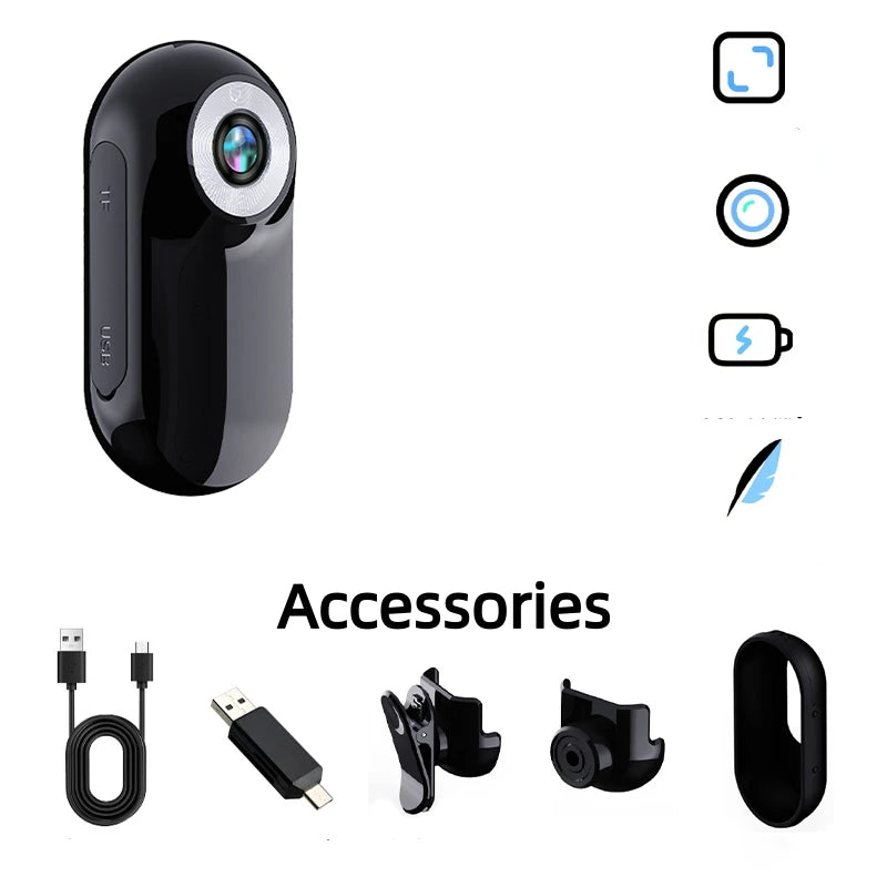 Mini 1080P Portable Camera Outdoor Sports Body Comcroder 0.96in Display Audio and Video Recorder Small DV Digital HD Monitor Cam
