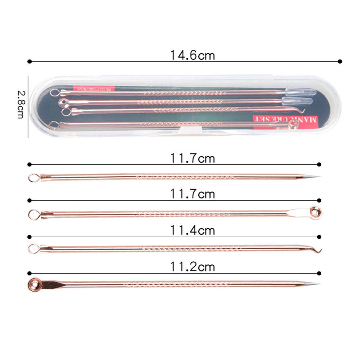 Acne Needle Remove Blackhead Blemish Pimple Comedone 4pcs/Set Double-ended Stainless Steel Facial Cleaning Skin Care